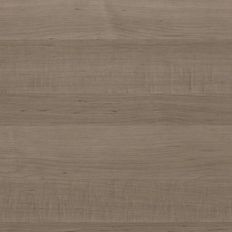 Bureau de 72" de large avec huche et bibliothèque à 5 étagères, gris frêne