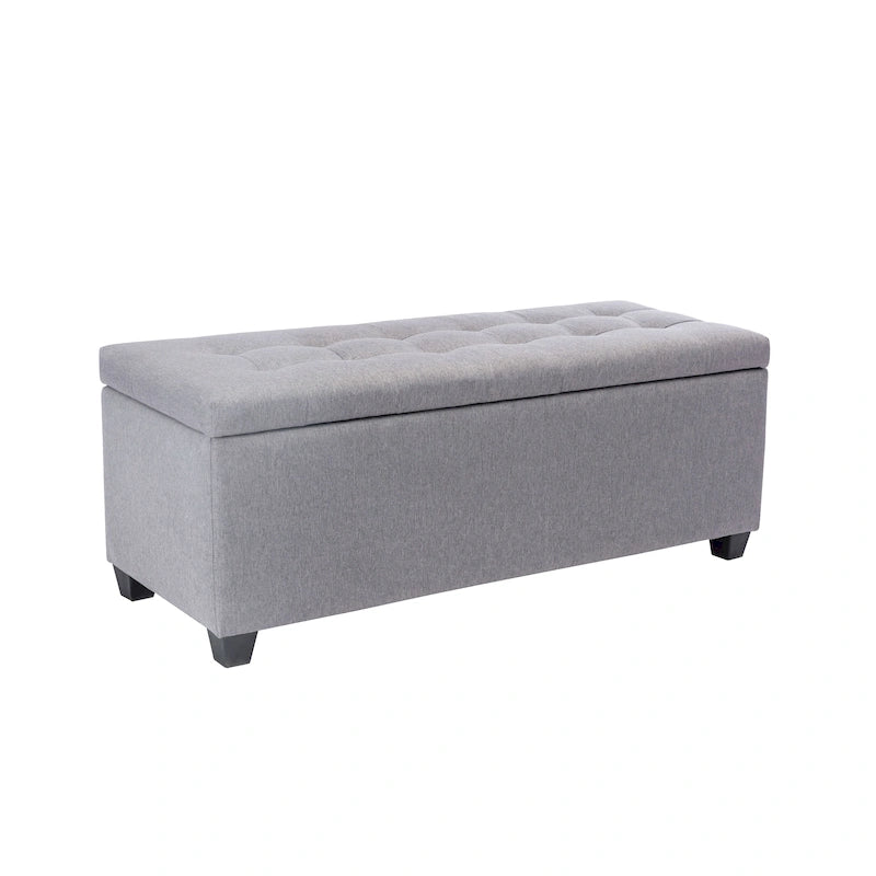 Banc de rangement, abattant, revêtement en tissu