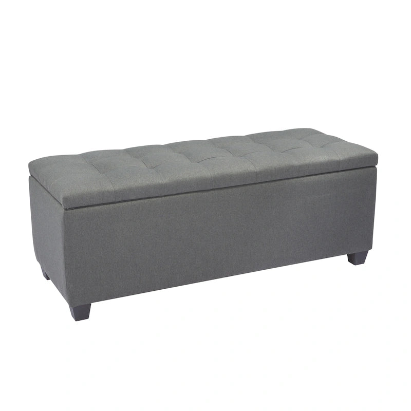 Banc de rangement, abattant, revêtement en tissu