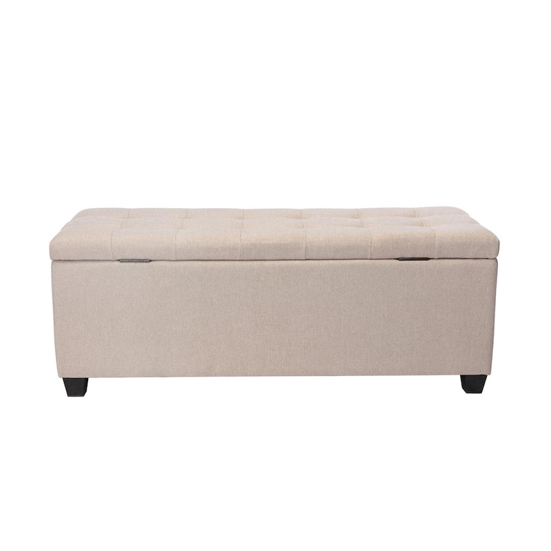 Banc de rangement, abattant, revêtement en tissu