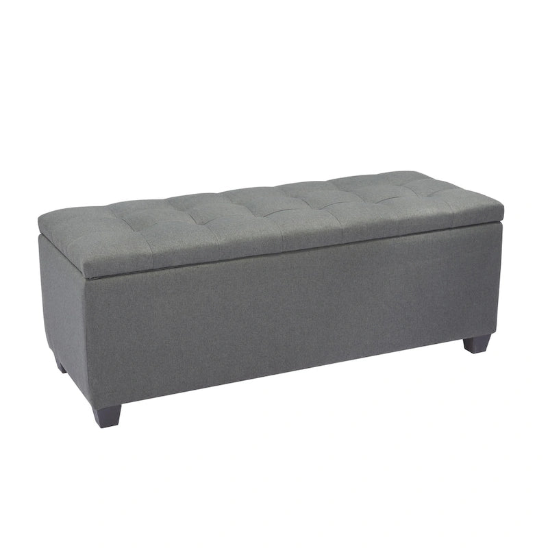 Banc de rangement, abattant, revêtement en tissu
