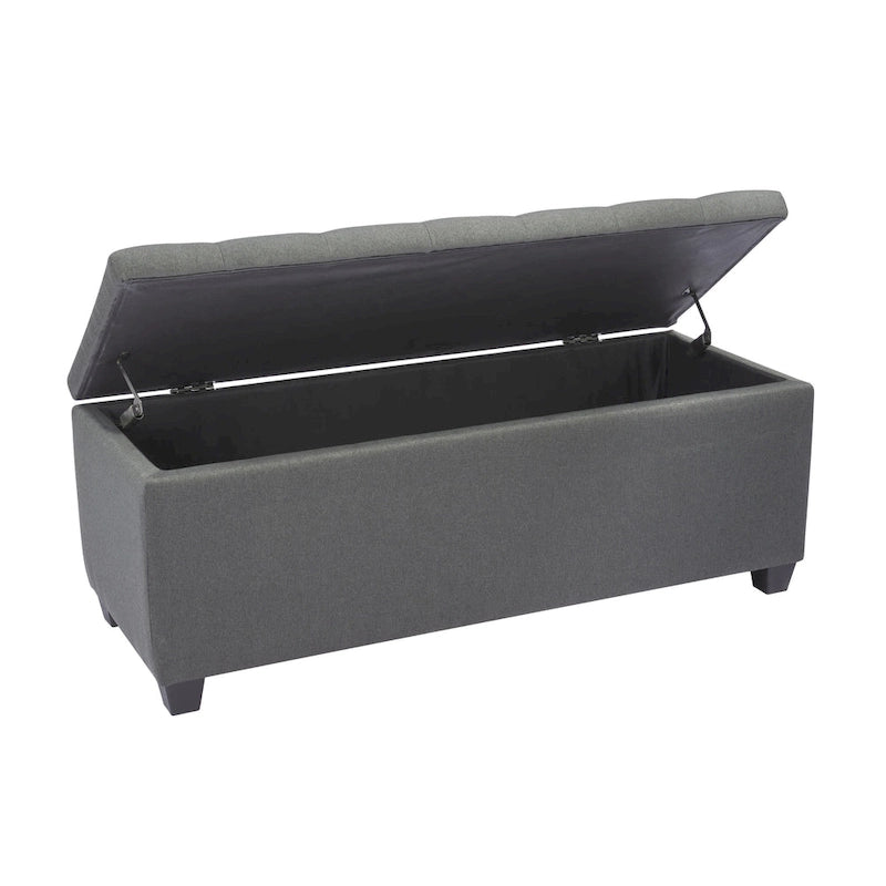 Banc de rangement, abattant, revêtement en tissu