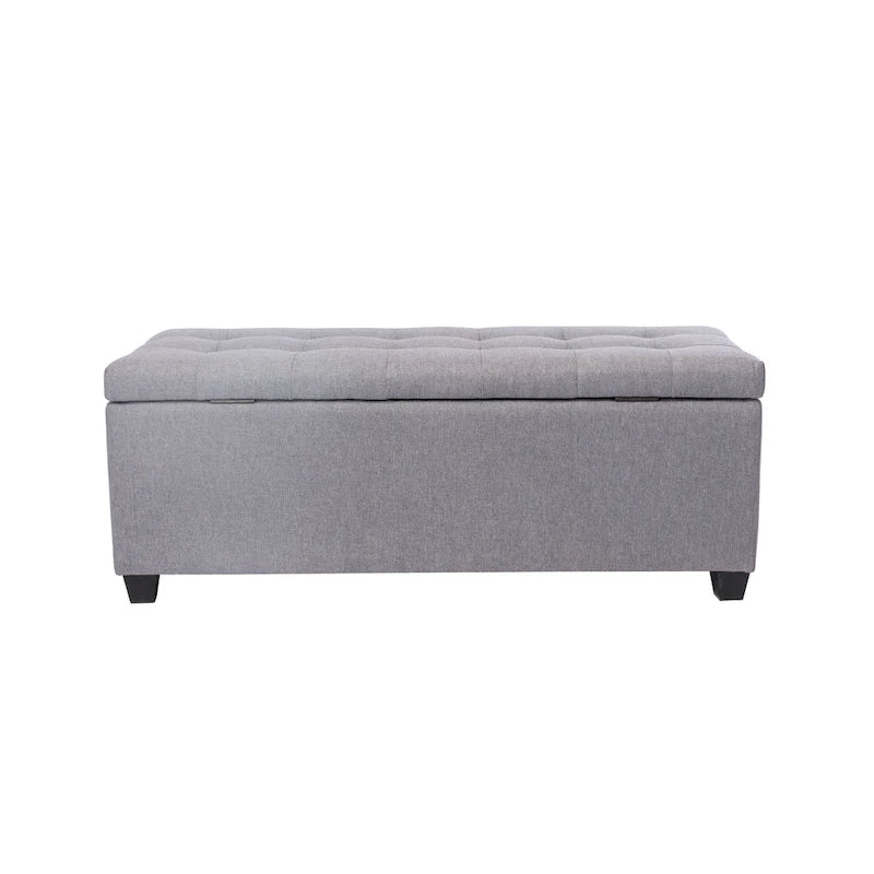 Banc de rangement, abattant, revêtement en tissu