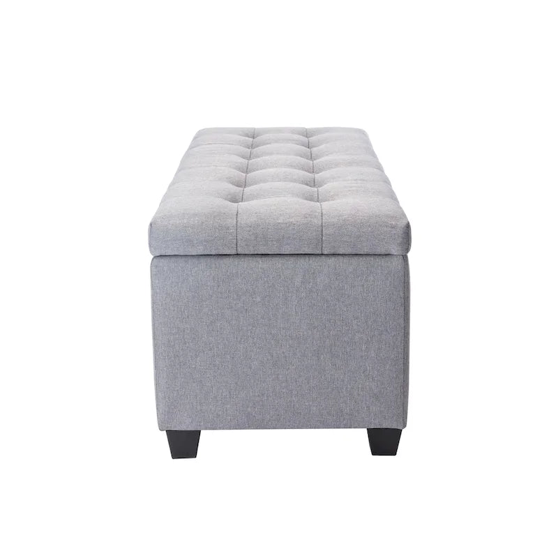 Banc de rangement, abattant, revêtement en tissu