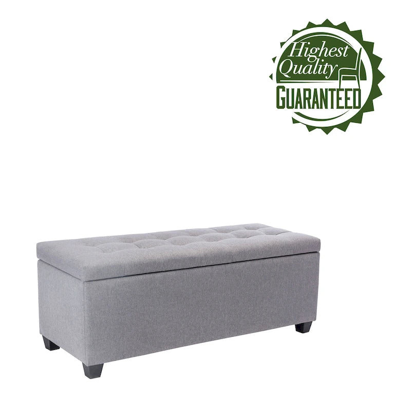 Banc de rangement, abattant, revêtement en tissu