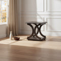 Contemporary Style C-Shaped End Table With Open Shelf & Tabletop, Espresso Brown