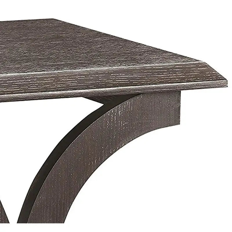 Table d'appoint contemporaine en forme de C avec étagère ouverte et plateau, marron expresso