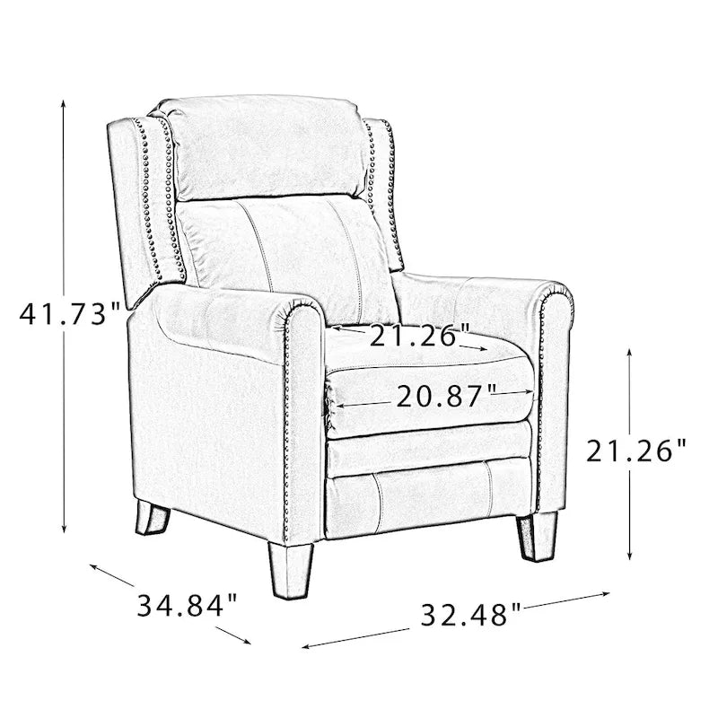 32,48 po Large En Cuir Véritable Manuelle Inclinable Ensemble de 2
