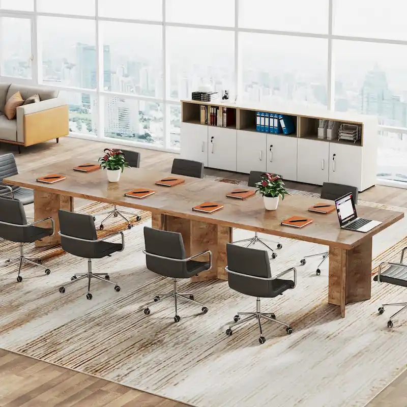 Bureau de direction 63 pouces, grand bureau d'ordinateur en bois