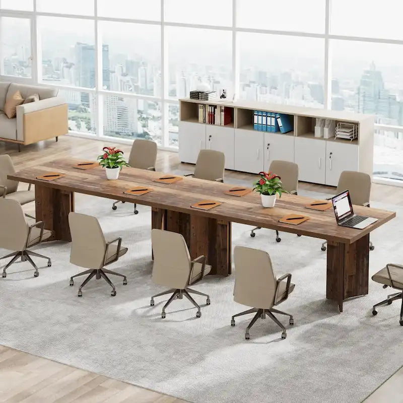 Bureau de direction 63 pouces, grand bureau d'ordinateur en bois