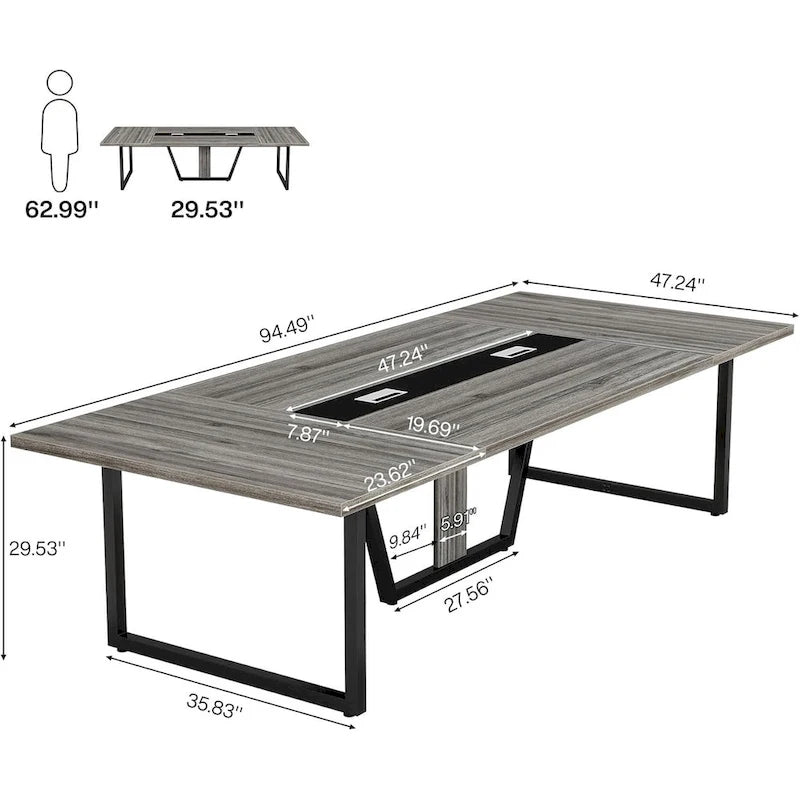 Table de conférence de 2,4 m pour 10 personnes
