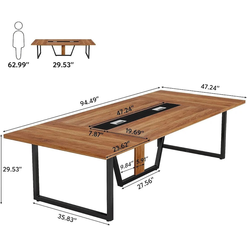 Table de conférence de 2,4 m pour 10 personnes