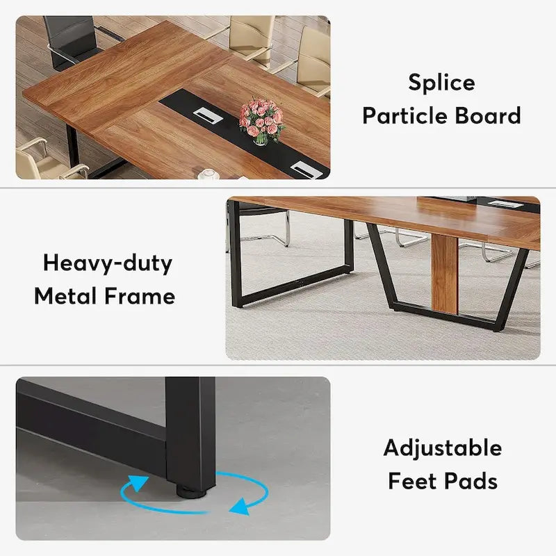 Table de conférence de 2,4 m pour 10 personnes