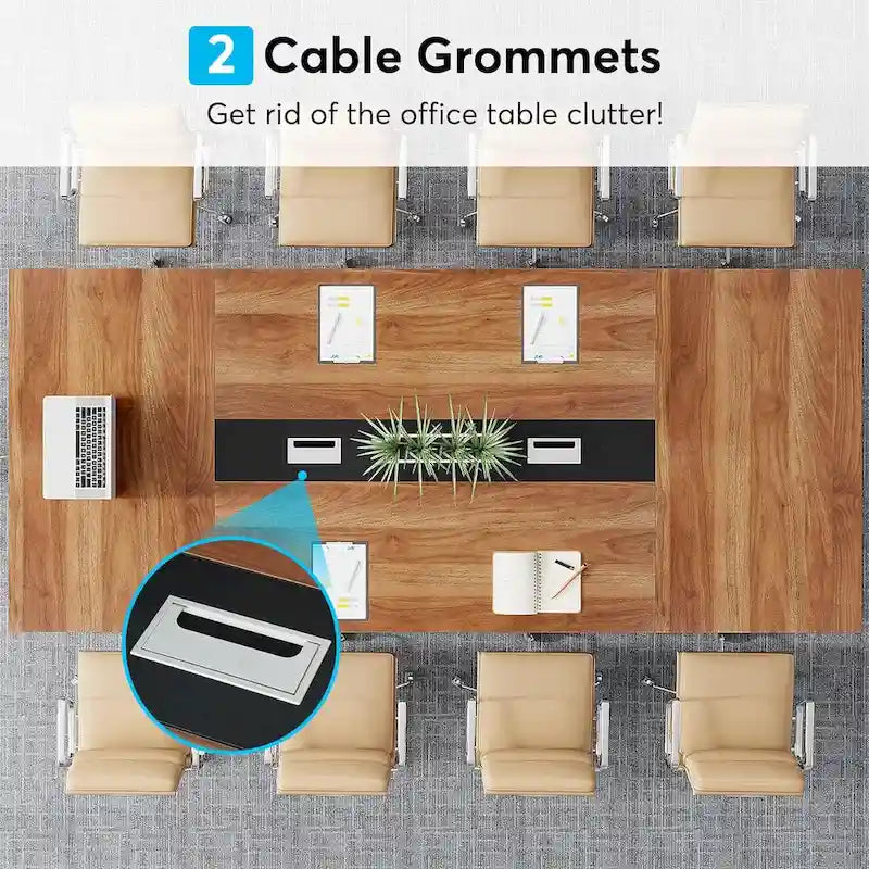 Table de conférence de 2,4 m pour 10 personnes