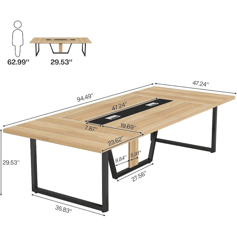 Table de conférence de 2,4 m pour 10 personnes