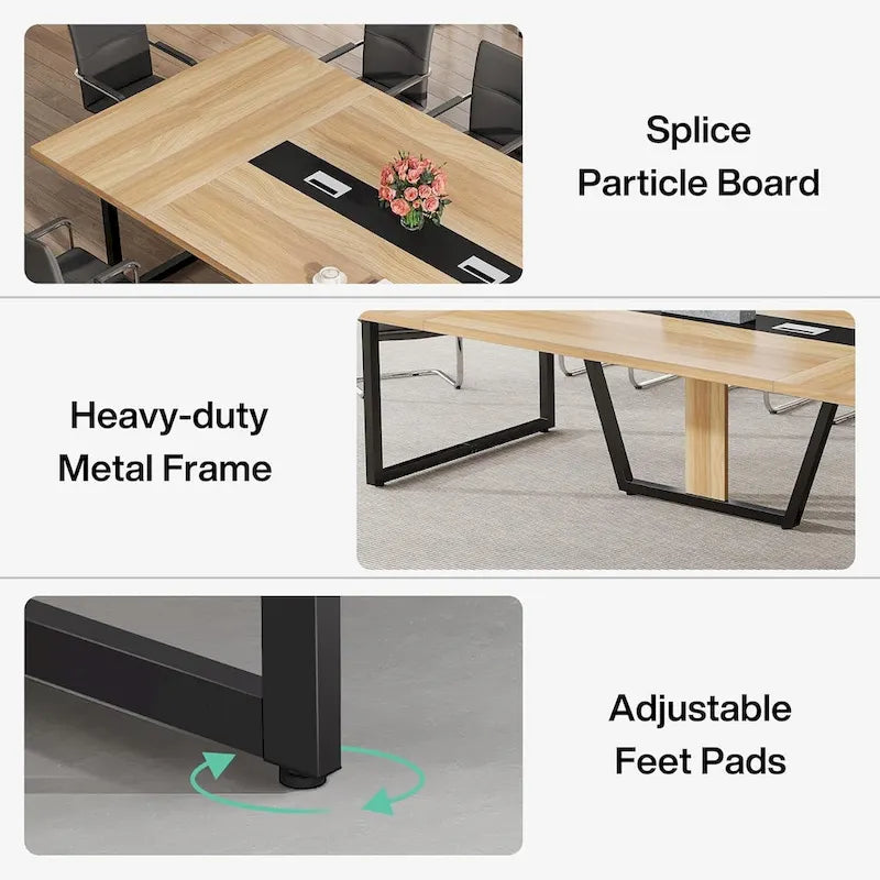 Table de conférence de 2,4 m pour 10 personnes