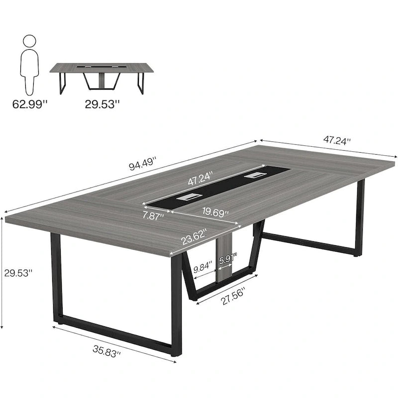 Table de conférence de 2,4 m pour 10 personnes