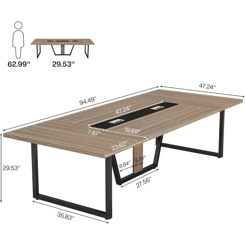 Table de conférence de 2,4 m pour 10 personnes