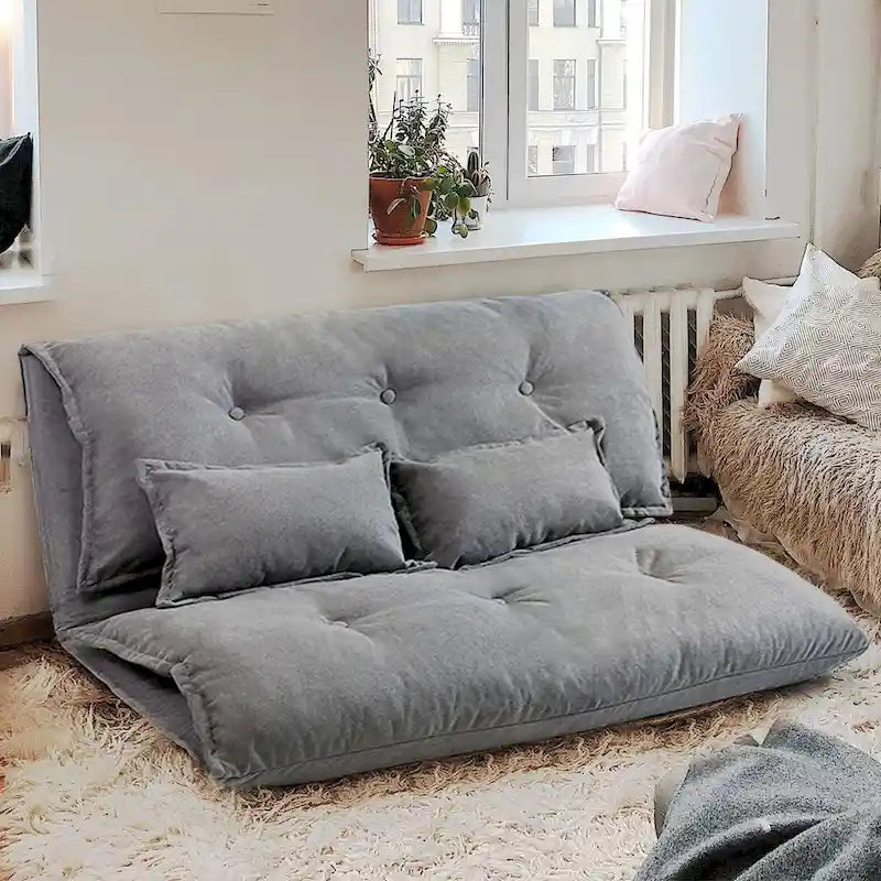 Fauteuil convertible ergonomique réglable en tissu avec cadre en métal