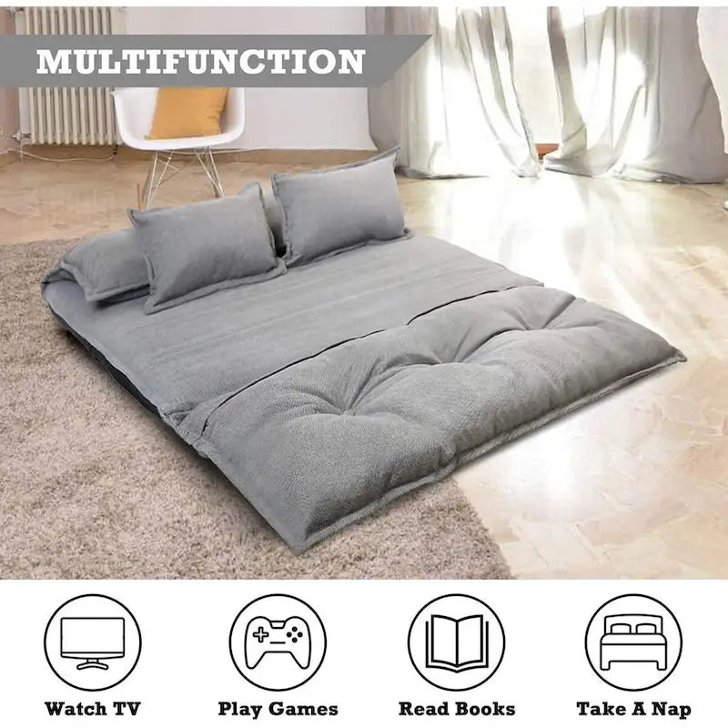 Fauteuil convertible ergonomique réglable en tissu avec cadre en métal
