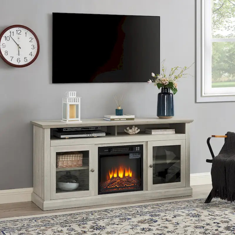 Meuble TV avec insert cheminée de 18 po