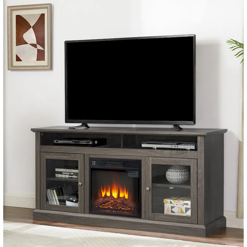 Meuble TV avec insert cheminée de 18 po