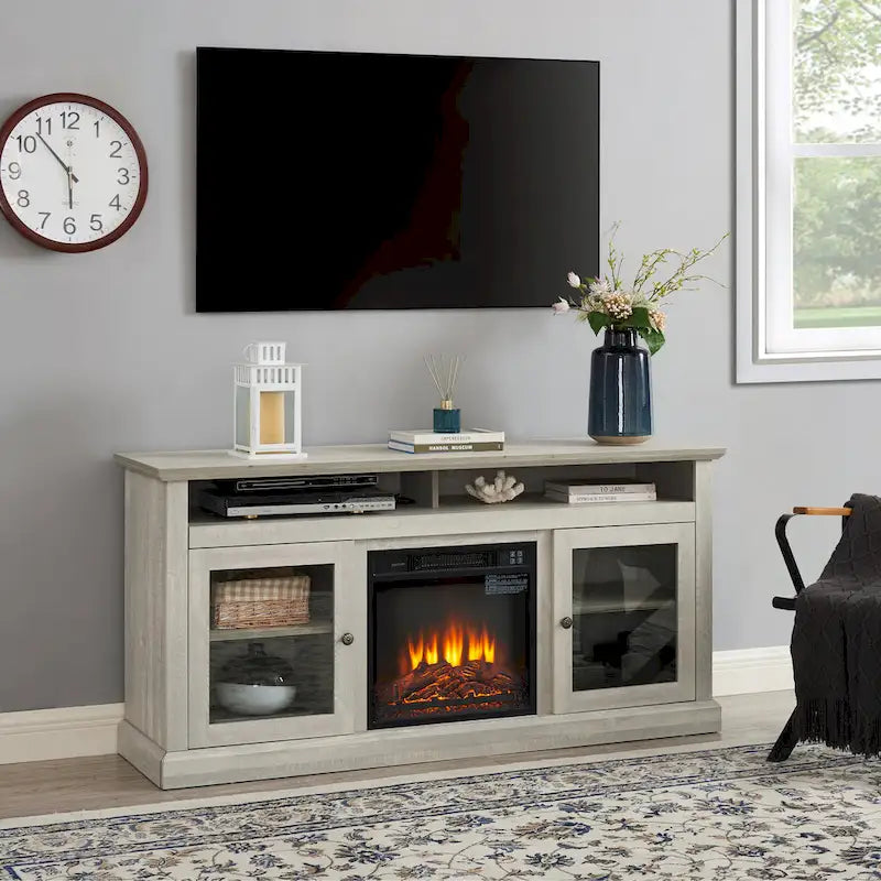 Meuble TV avec insert cheminée de 18 po