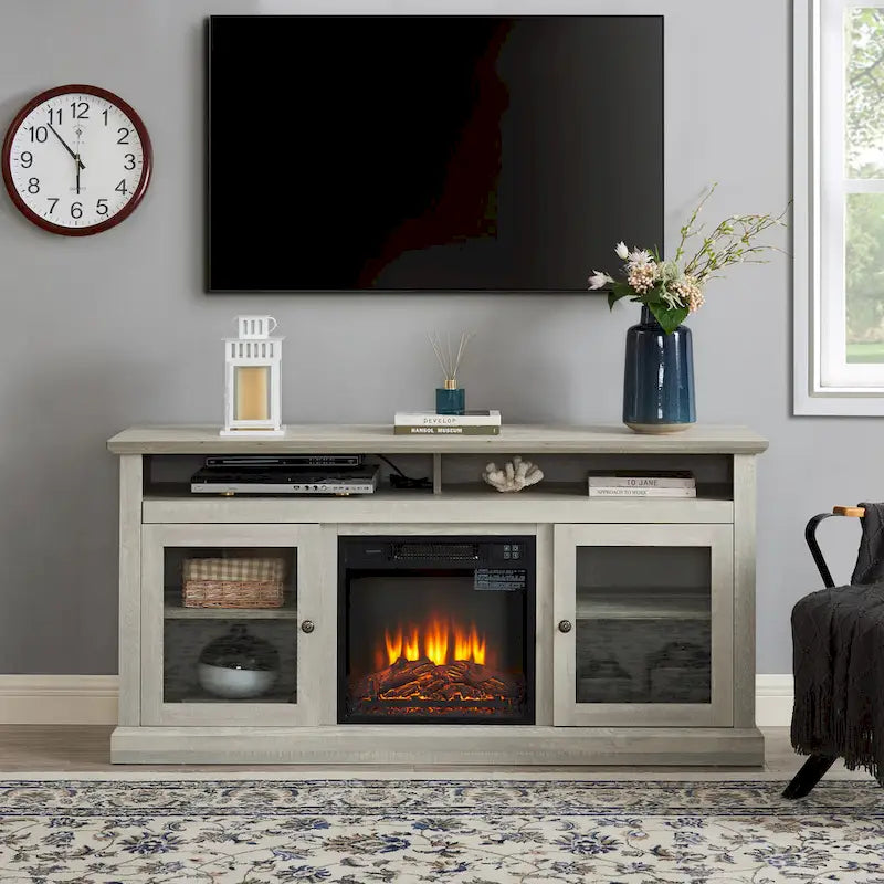 Meuble TV avec insert cheminée de 18 po