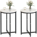 Lot de 2 tables d'appoint, petites tables basses rondes, tables de chevet pour salon, chambre à coucher