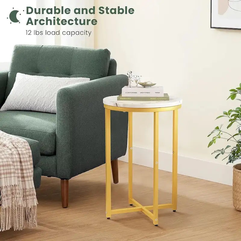 Lot de 2 tables d'appoint, petites tables basses rondes, tables de chevet pour salon, chambre à coucher