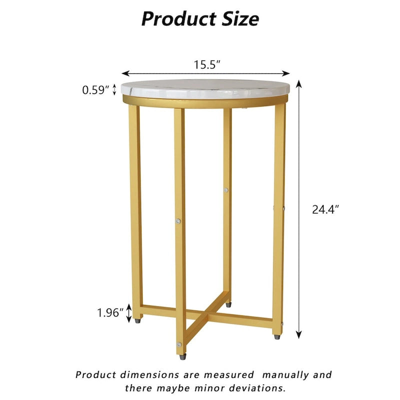 Lot de 2 tables d'appoint, petites tables basses rondes, tables de chevet pour salon, chambre à coucher