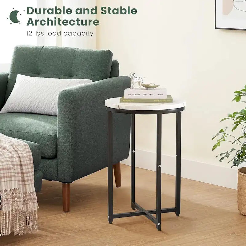 Lot de 2 tables d'appoint, petites tables basses rondes, tables de chevet pour salon, chambre à coucher