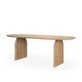Isla Oval Dining Table w/Light Brown Wood Top & Arched Legs - 86.5L x 39.0W x 30.0H