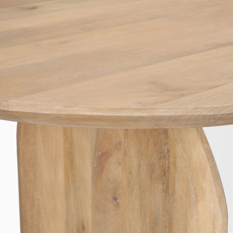 Table de salle à manger ovale avec plateau en bois brun clair et pieds arqués - 86.5L x 39.0W x 30.0H