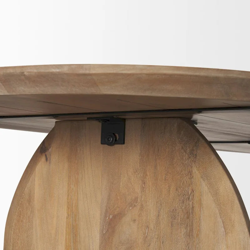Table de salle à manger ovale avec plateau en bois brun clair et pieds arqués - 86.5L x 39.0W x 30.0H