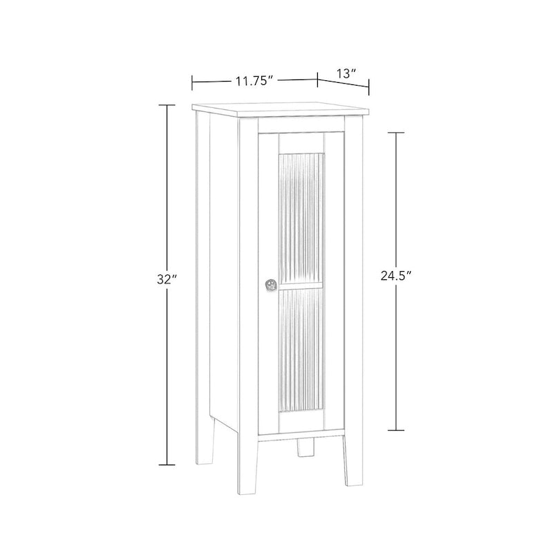 Meuble de rangement et organisateur de salle de bain et de buanderie étroit à porte unique avec étagères réglables - Blanc