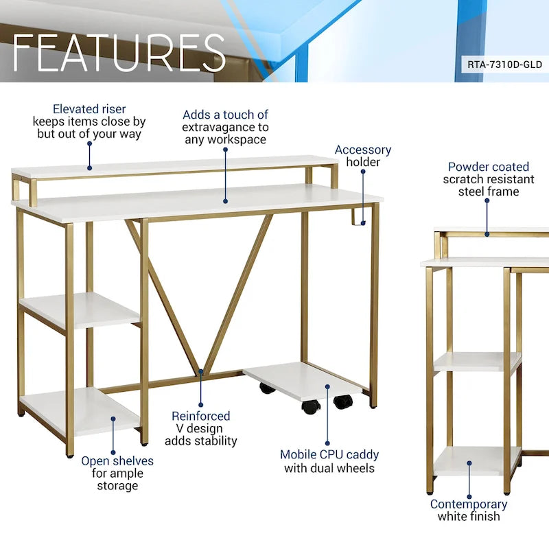 Bureau industriel, doré